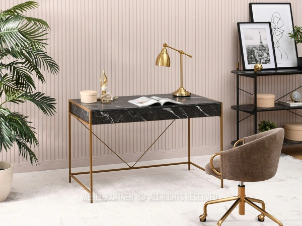 Eleganckie biurko czarny marmur